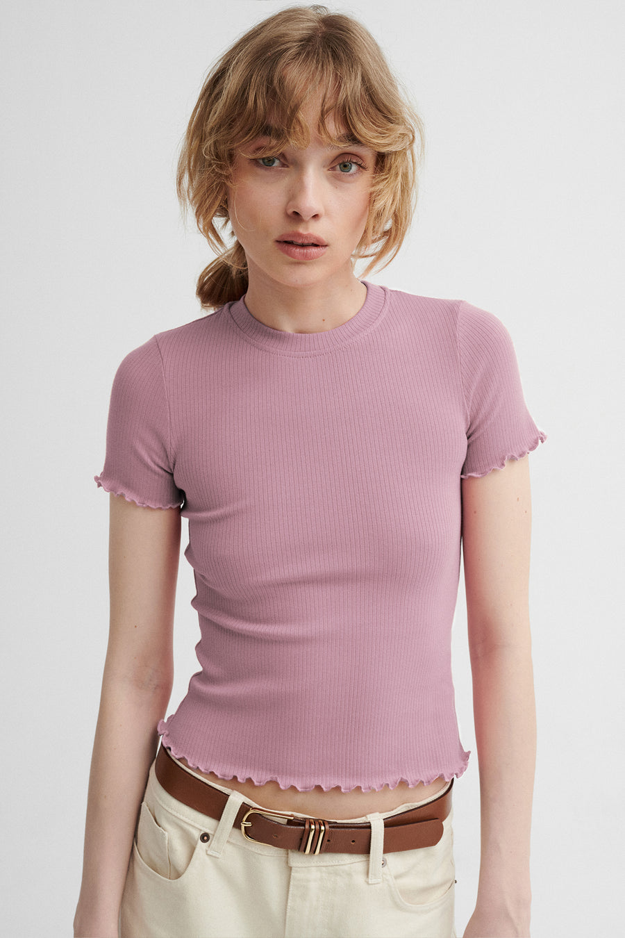 T-shirt in organic cotton / 13 / 25 / dusty pink