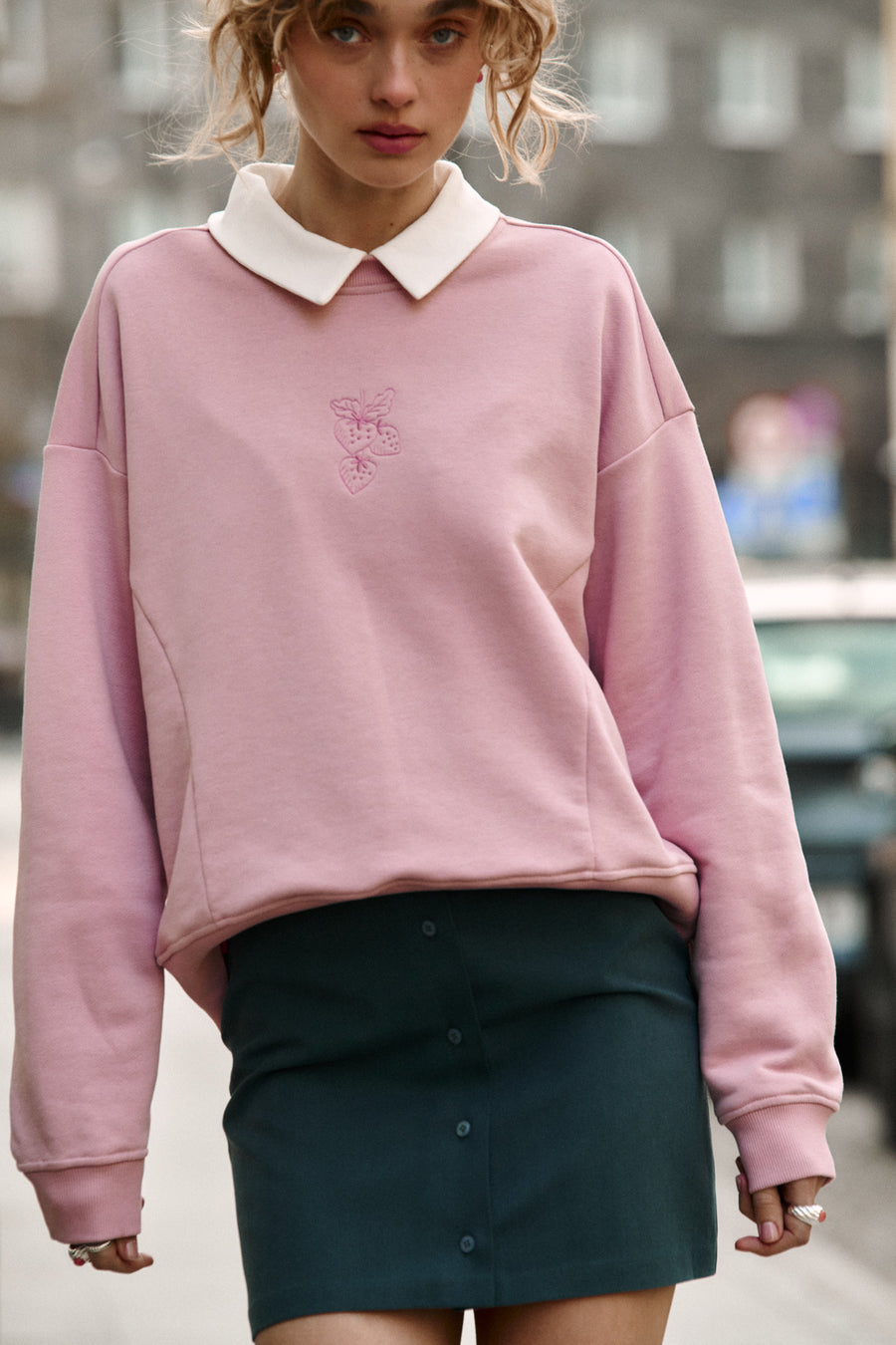 Sweatshirt in cotton / 17 / 23 / cotton candy / strawberry