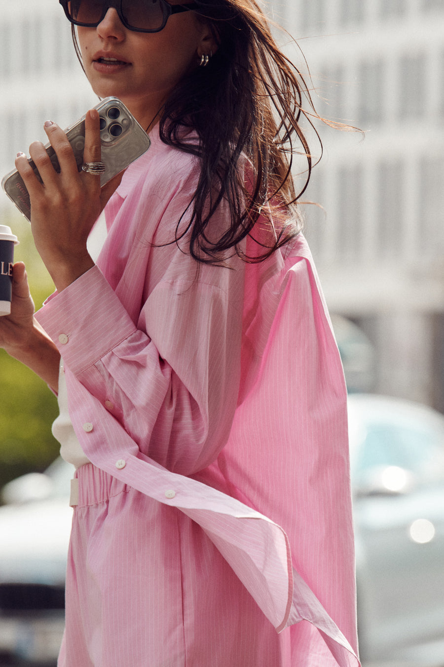 Shirt in cotton / 12 / 16 / pink stripes