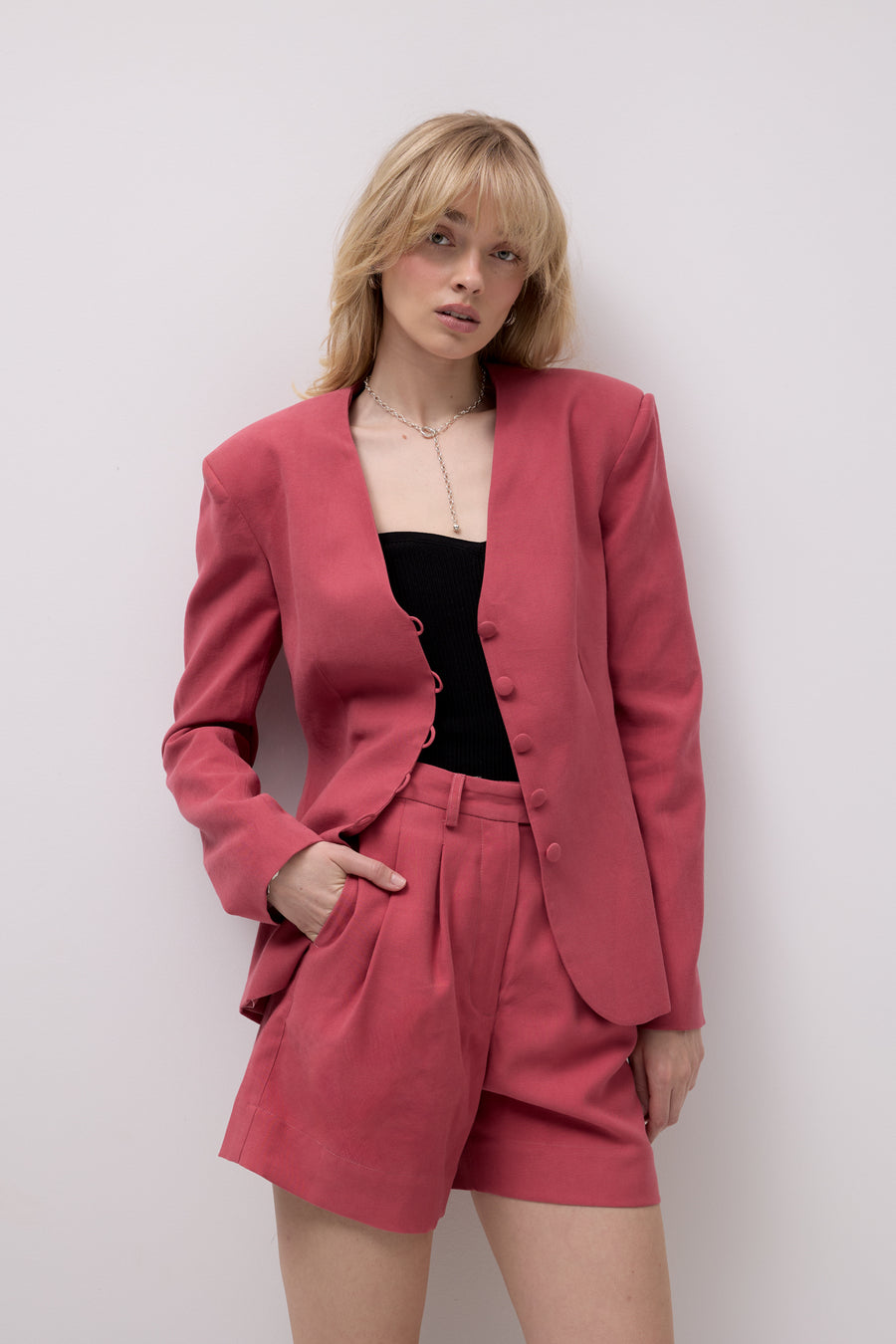 Blazer in viscose / 18 / 21 / blush red