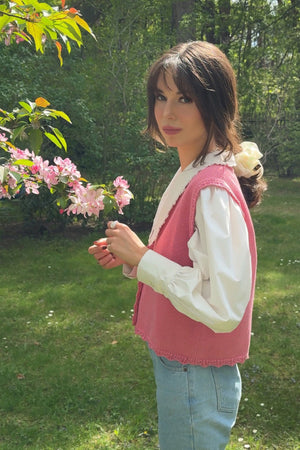 Vest in organic cotton / 22 / 01 / raspberry pink