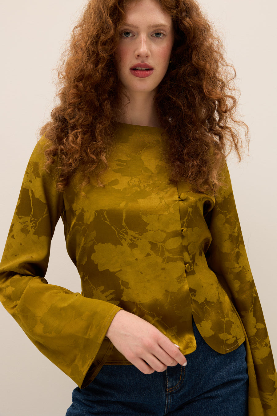 Shirt in rayon / 12 / 36 / olive garden