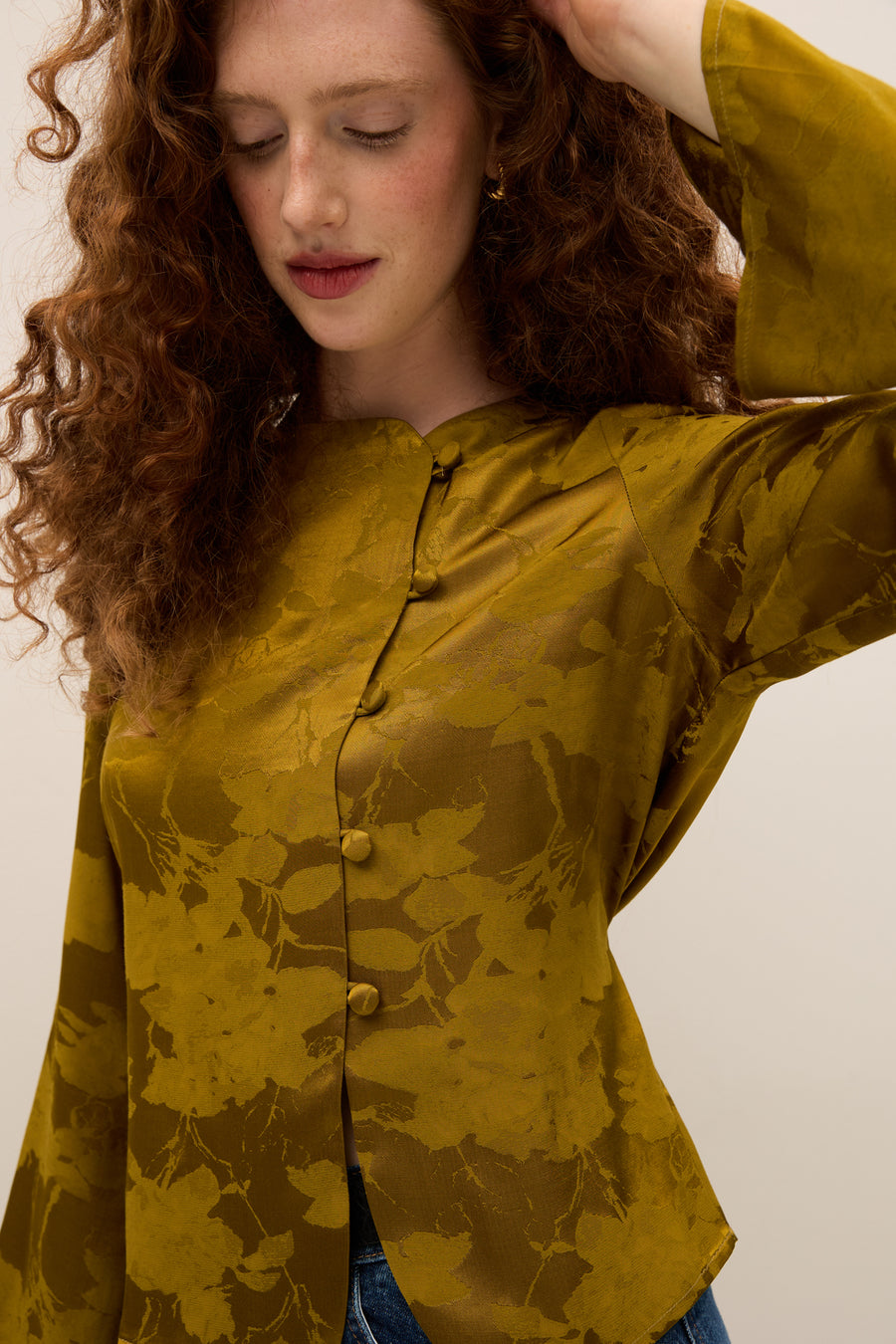 Shirt in rayon / 12 / 36 / olive garden