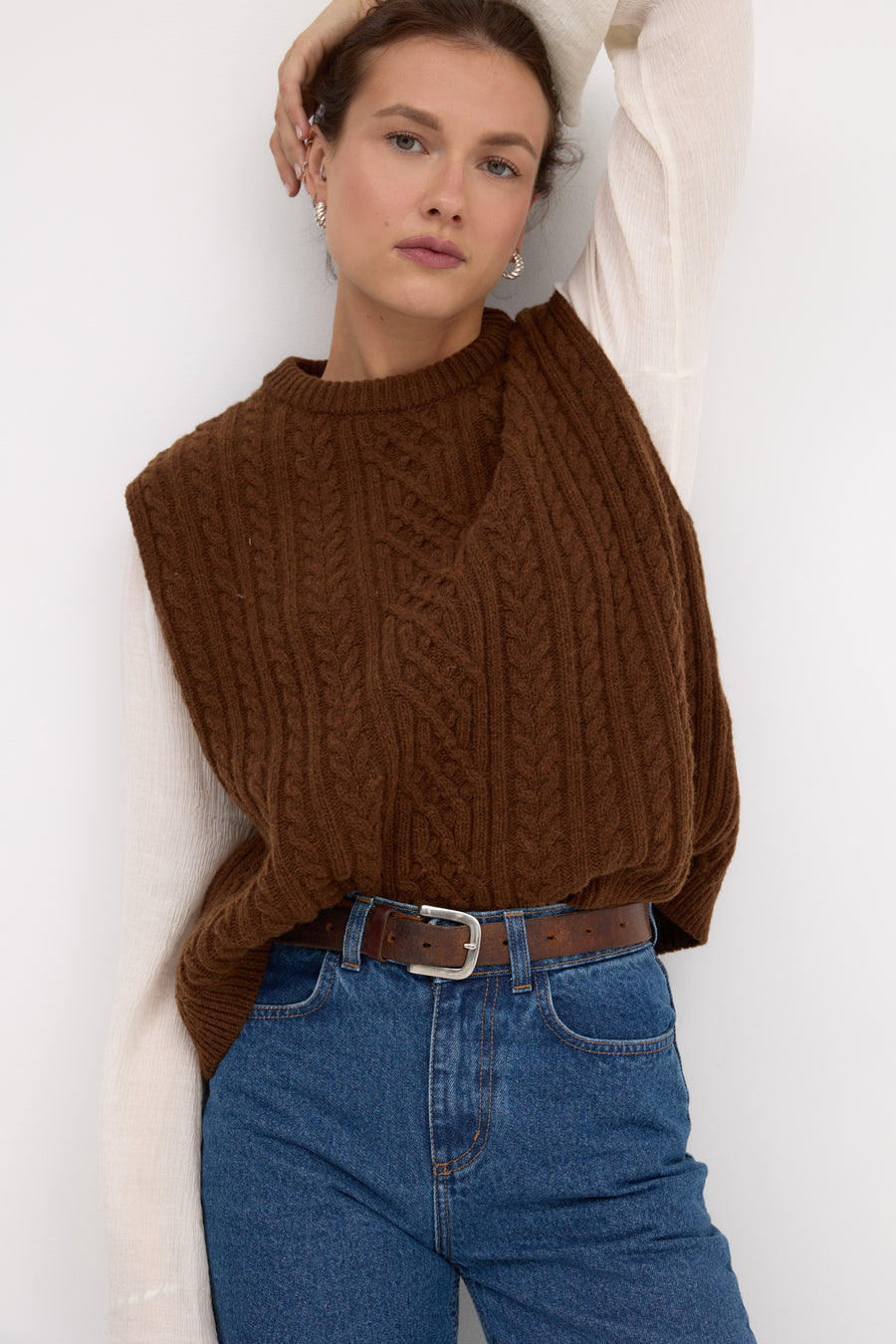 Vest in wool / 22 / 04 / cinnamon brown