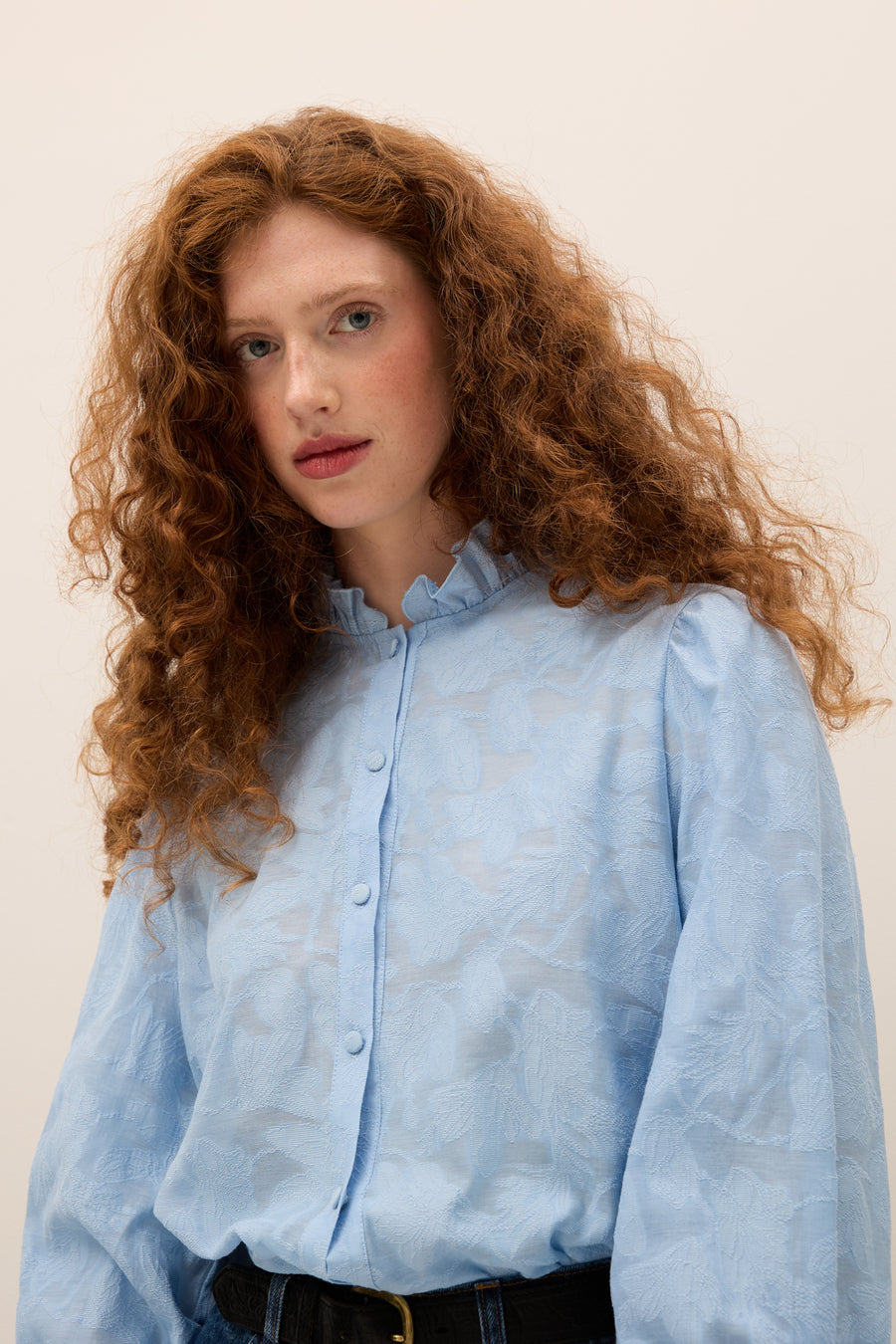 Shirt in cotton / 12 / 29 / sky blue