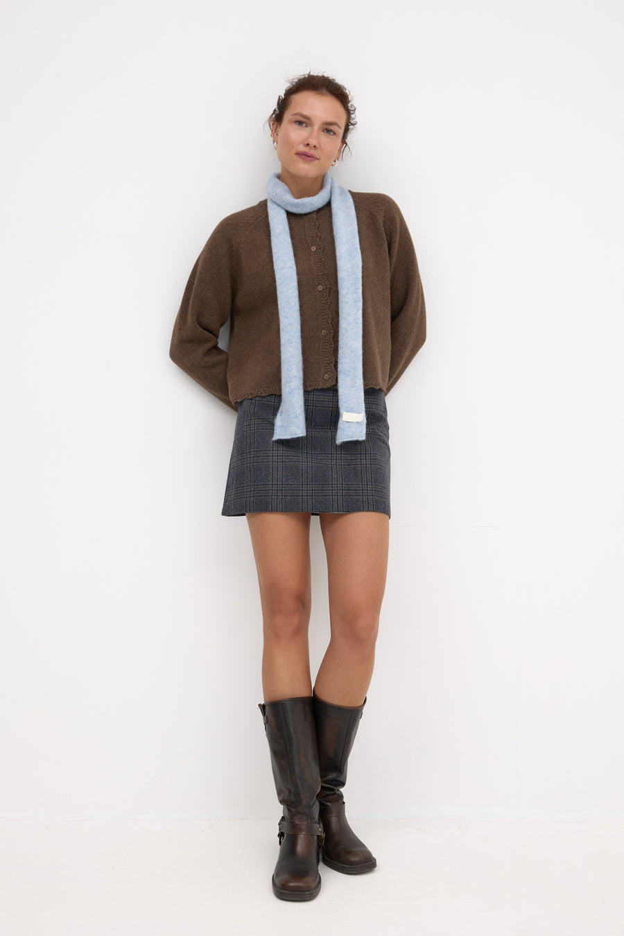 Alpaca wool-blend scarf / 21 / 26 / glacier blue