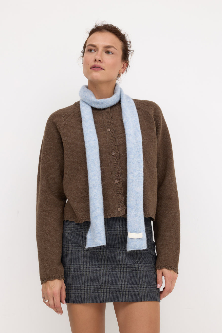 Alpaca wool-blend scarf / 21 / 26 / glacier blue