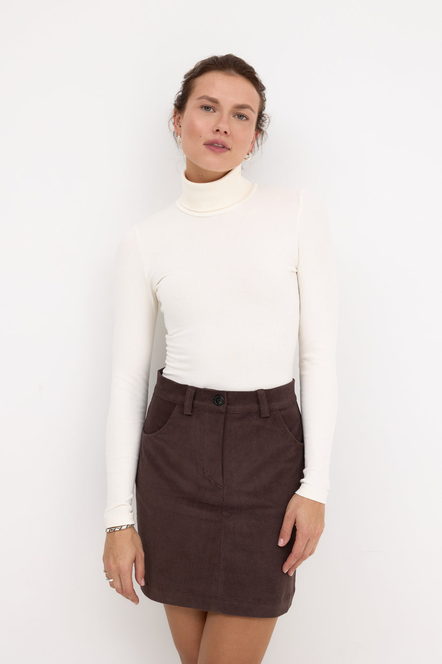 Skirt in cotton / 07 / 12 / mahogany brown