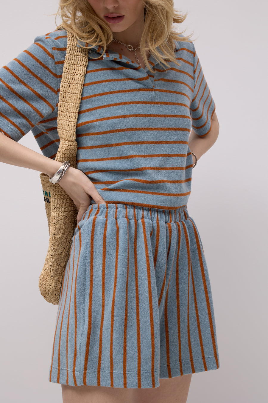 Shorts in cotton / 09 / 08 / marine stripes