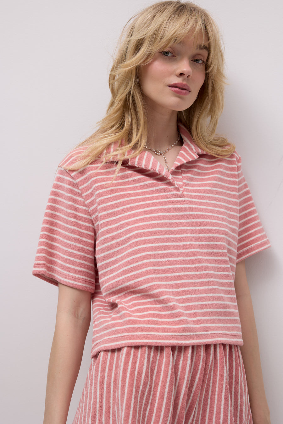Shirt in cotton / 13 / 33 / coral stripes