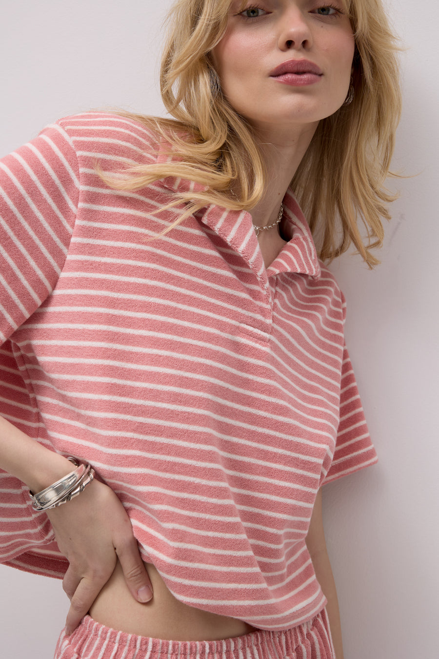 Shirt in cotton / 13 / 33 / coral stripes