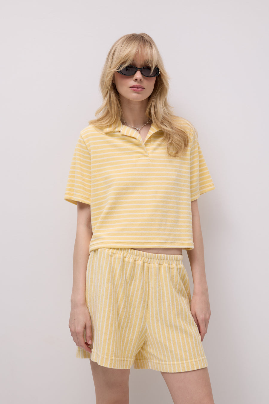 Shorts in cotton / 09 / 08 / lemon stripes