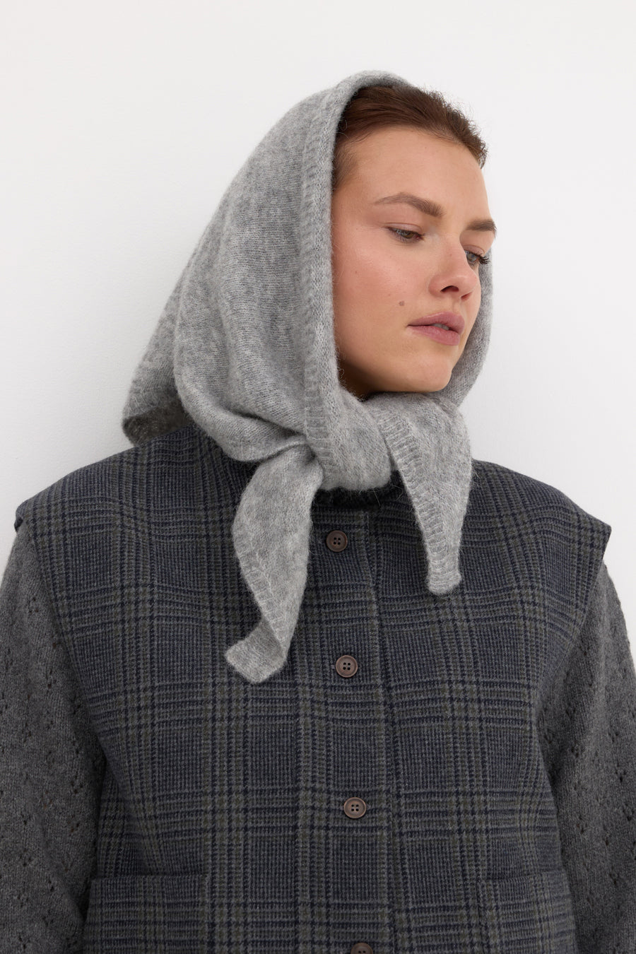 Alpaca-wool blend scarf / 21 / 24 / mist grey