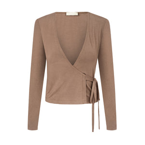 Longsleeve in viscose / 14 / 28 / mocha coffee