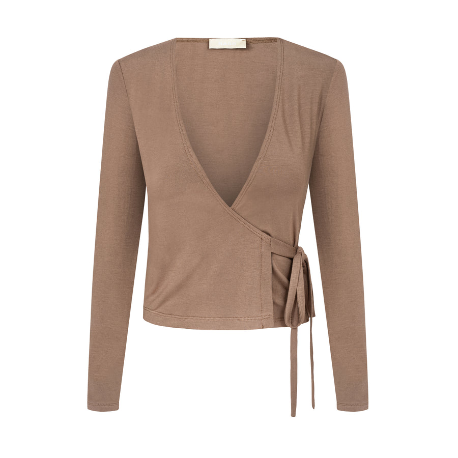 Longsleeve in viscose / 14 / 28 / mocha coffee