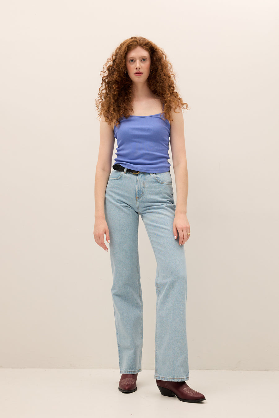 Top in bamboo and cotton / 10 / 18 / cornflower blue