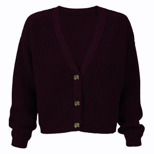 Cardigan in organic cotton / 16 / 06 / dark grapes