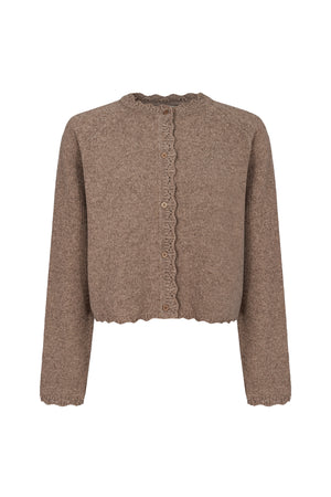 Cardigan in wool / 16 / 15 / antique brown