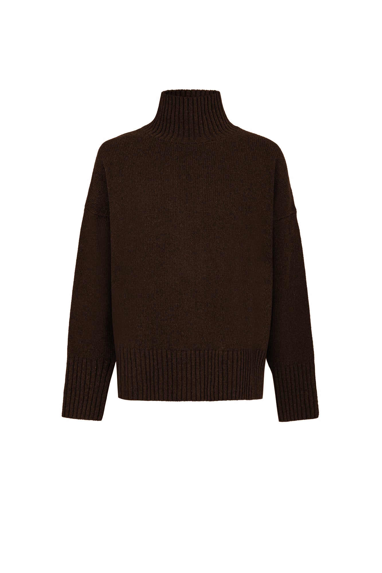 Turtleneck in wool / 16 / 16 / dark wood
