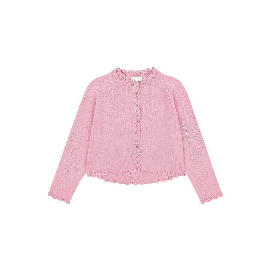Cardigan in organic cotton / 16 / 18 / blush pink