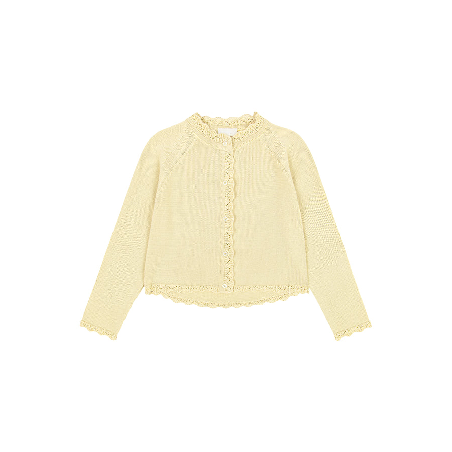 Cardigan in organic cotton / 16 / 18 / butter yellow