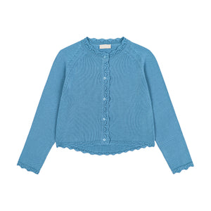 Cardigan in organic cotton / 16 / 18 / deep ocean