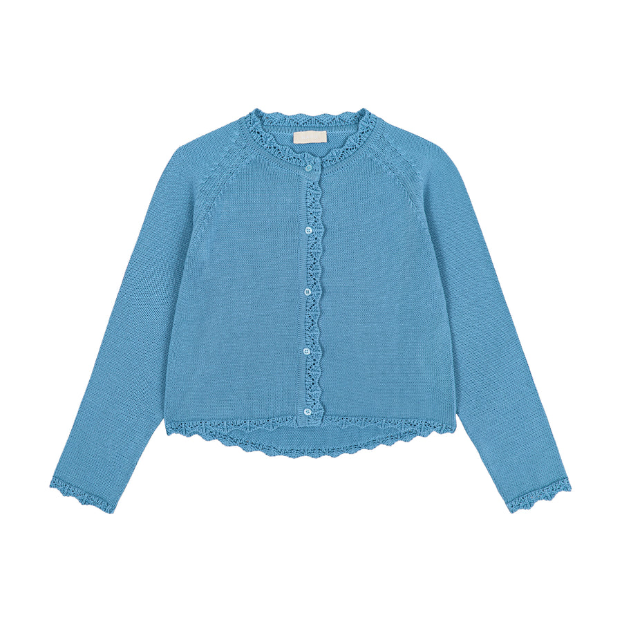 Cardigan in organic cotton / 16 / 18 / deep ocean