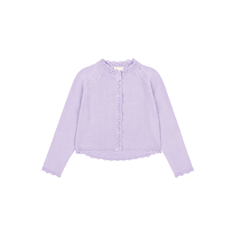 Cardigan in organic cotton / 16 / 18 / lilac