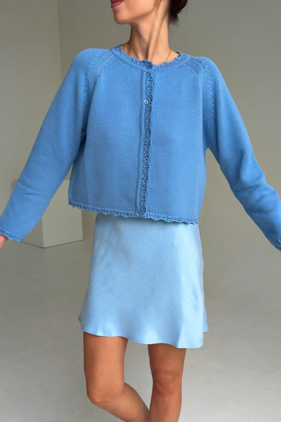 Cardigan in organic cotton / 16 / 18 / deep ocean