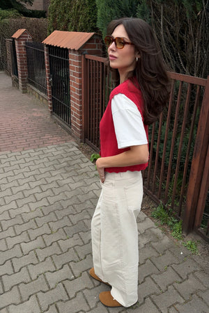 Vest in organic cotton / 22 / 01 / strawberry glaze