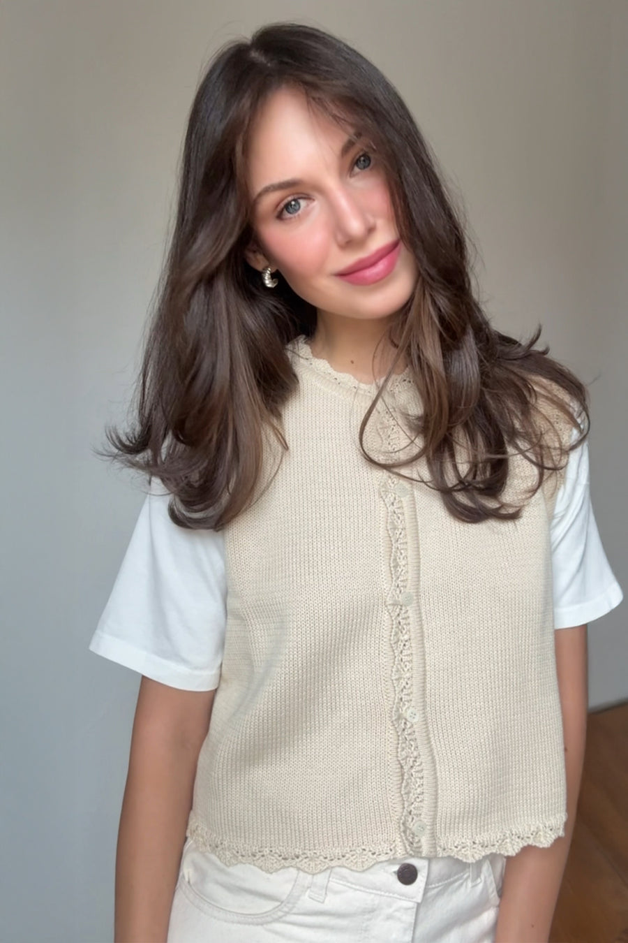 Vest in organic cotton / 22 / 01 / light butter