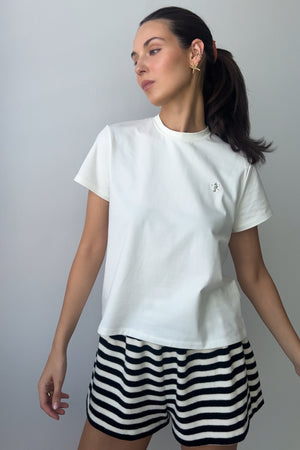 T-shirt in organic cotton / 13 / 29 / cream white / seahorse