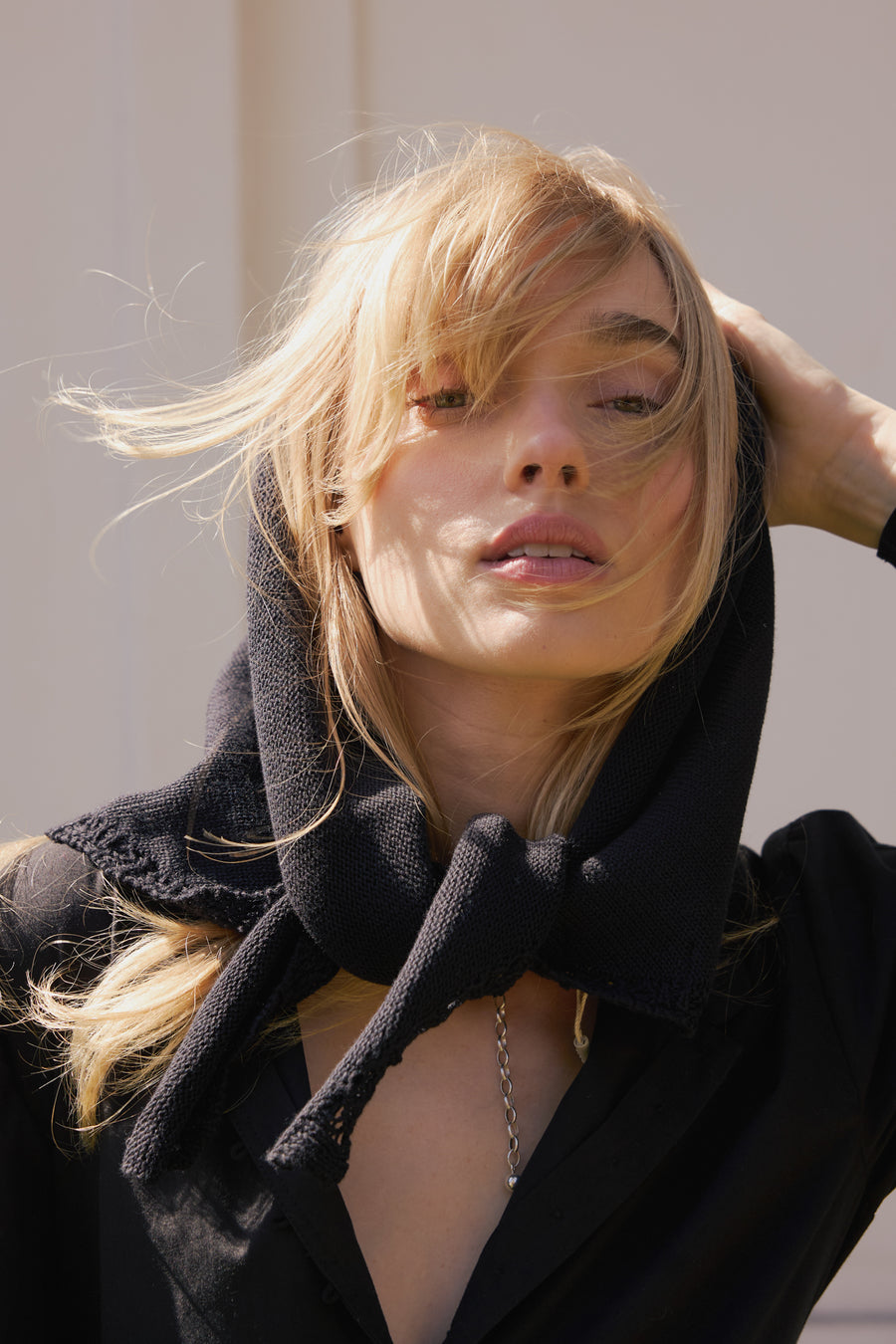 Scarf in organic cotton / 21 / 18 / onyx black