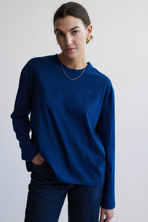 Longsleeve in cotton / 14 / 20 / cobalt blue ?The model is 178 cm tall and wears size XS/S?