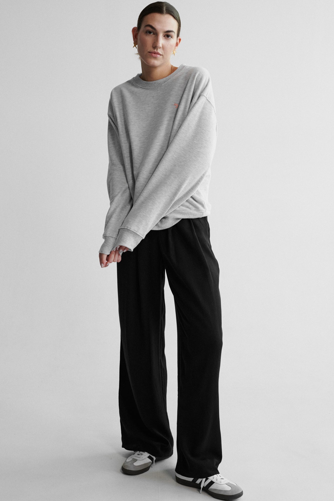 Sweatshirt in cotton / 17 / 16 / mist grey / shrimp