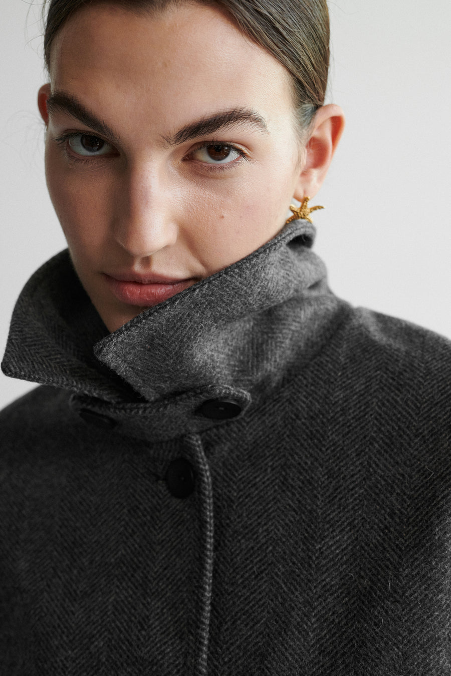Recycled wool blend jacket / 18 / 08/ stone grey  ?The model is 178 cm tall and wears size M/L?