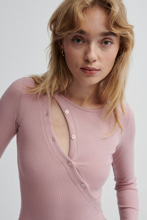 Bodysuit in organic cotton / 01 / 14 / peony pink