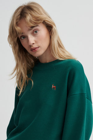 Sweatshirt in organic cotton / 17 / 16 / vintage green / roe-deer