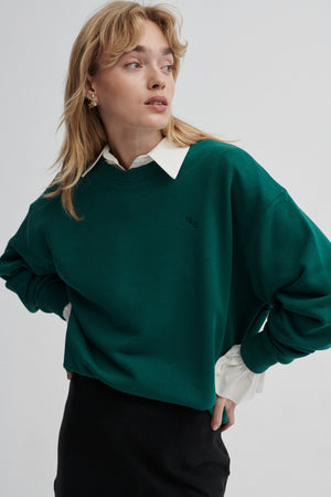 Sweatshirt in organic cotton / 17 / 16 / vintage green / monogram