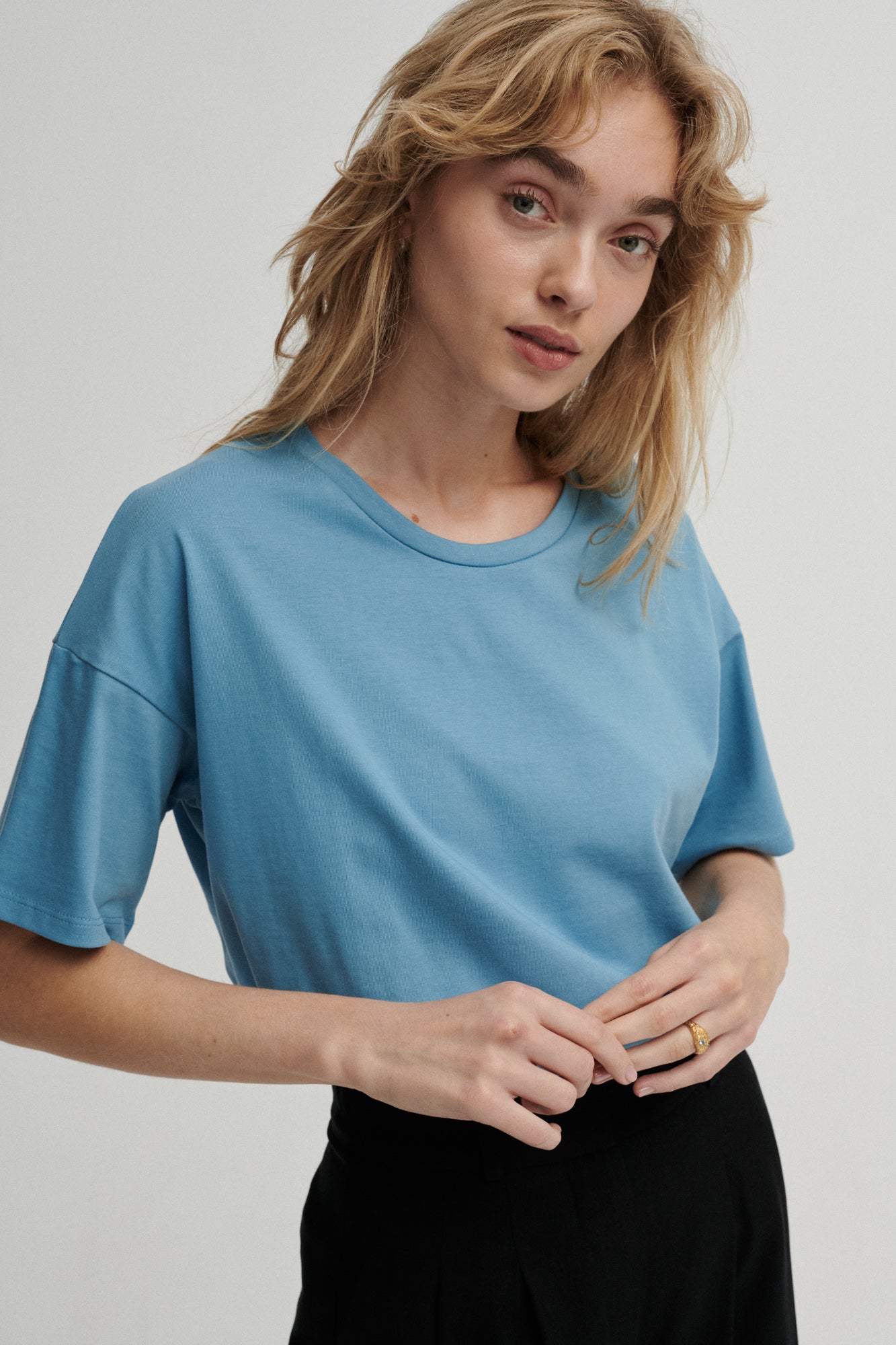 T-shirt in organic cotton / 13 / 02 / sky blue