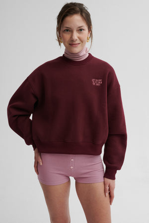 Sweatshirt in cotton / 17 / 17 / merlot red / embroidery