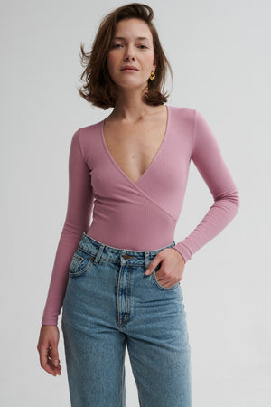 Bodysuit in organic cotton / 01 / 32 / dusty pink