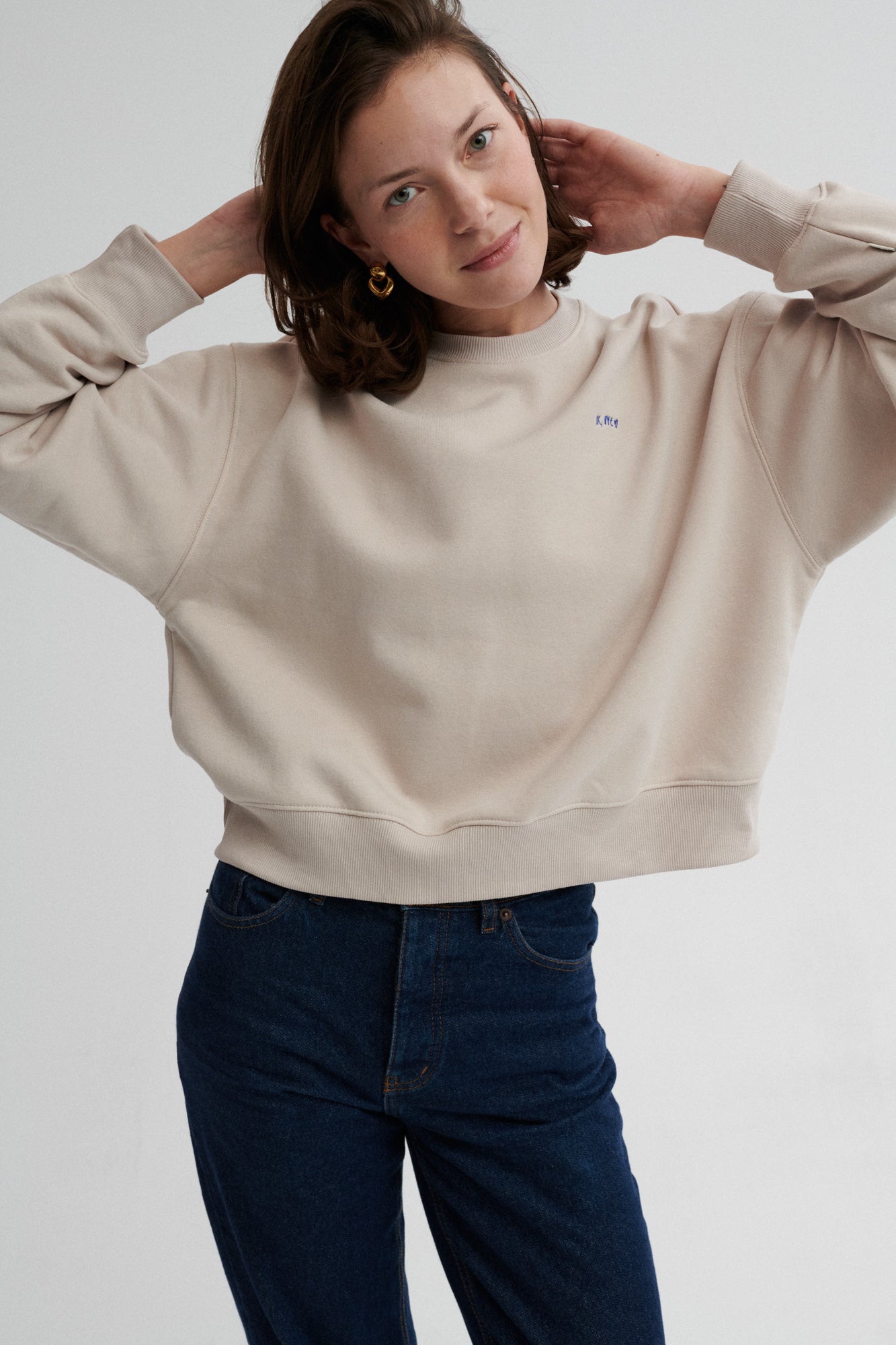 Sweatshirt in cotton / 17 / 17 / sandshell / embroidery