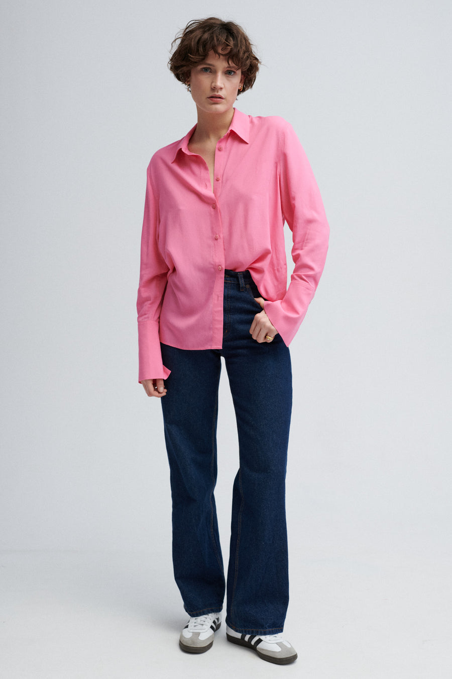 Shirt in viscose / 12 / 11 / flamingo pink