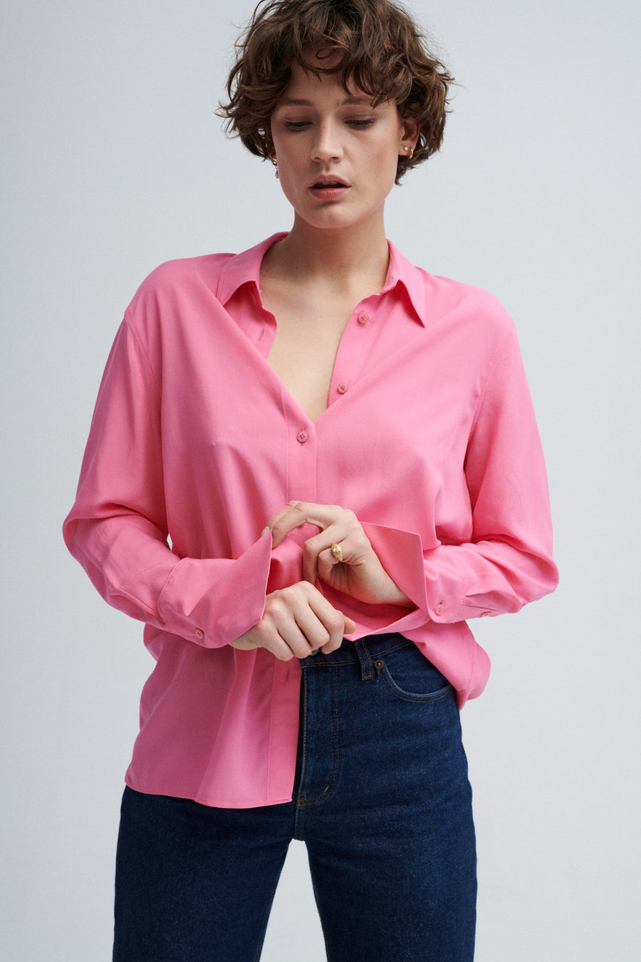 Shirt in viscose / 12 / 11 / flamingo pink