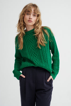Sweater in organic cotton / 16 / 14 / emerald green