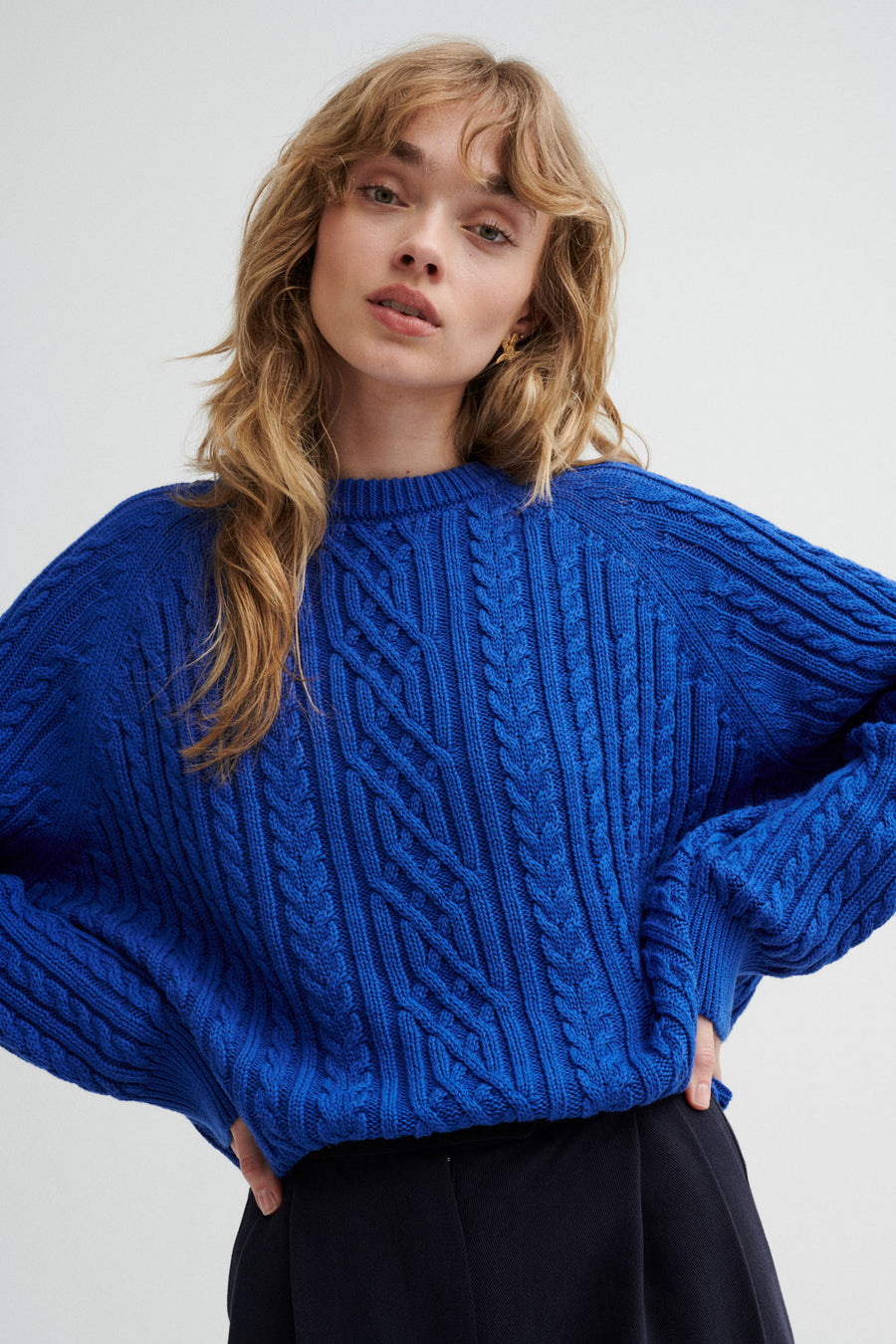 Sweater in organic cotton / 16 / 14 / cobalt blue