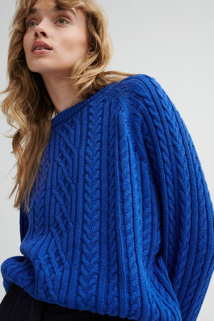 Sweater in organic cotton / 16 / 14 / cobalt blue