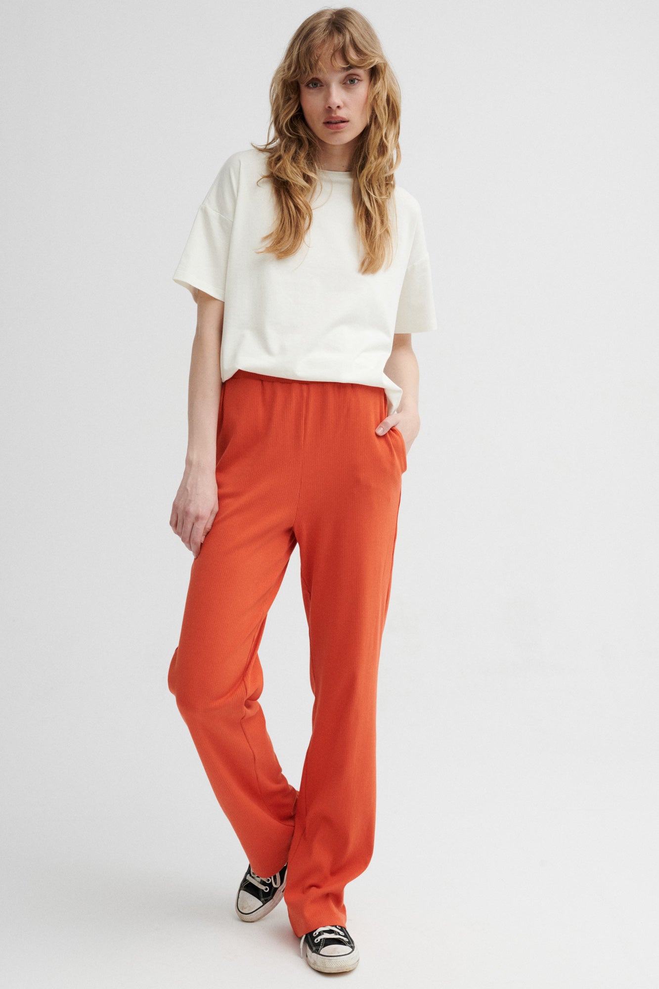 Pants in organic cotton  / 04 / 14 / spicy papaya