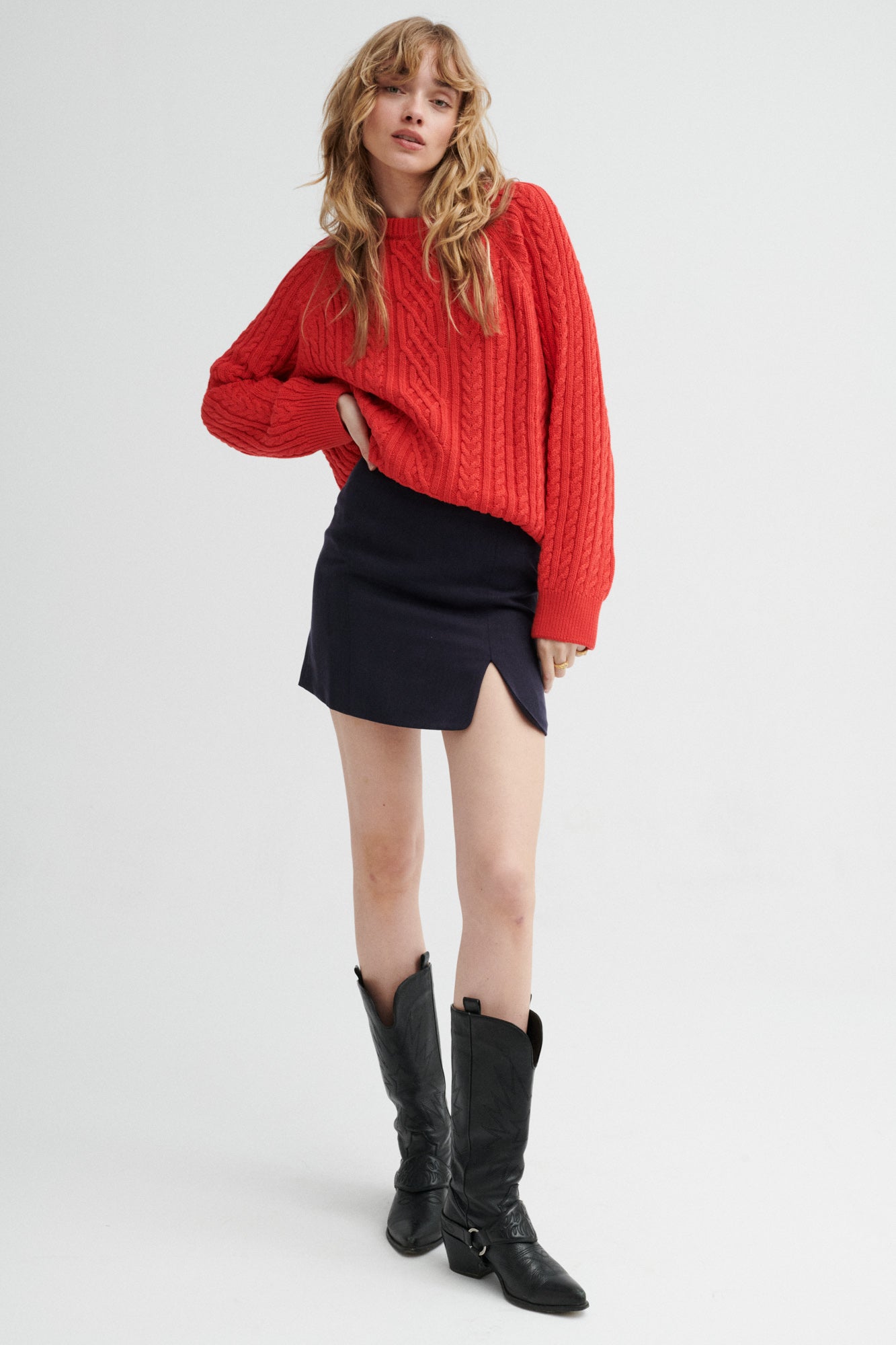 Sweater in organic cotton / 16 / 14 / orchid red